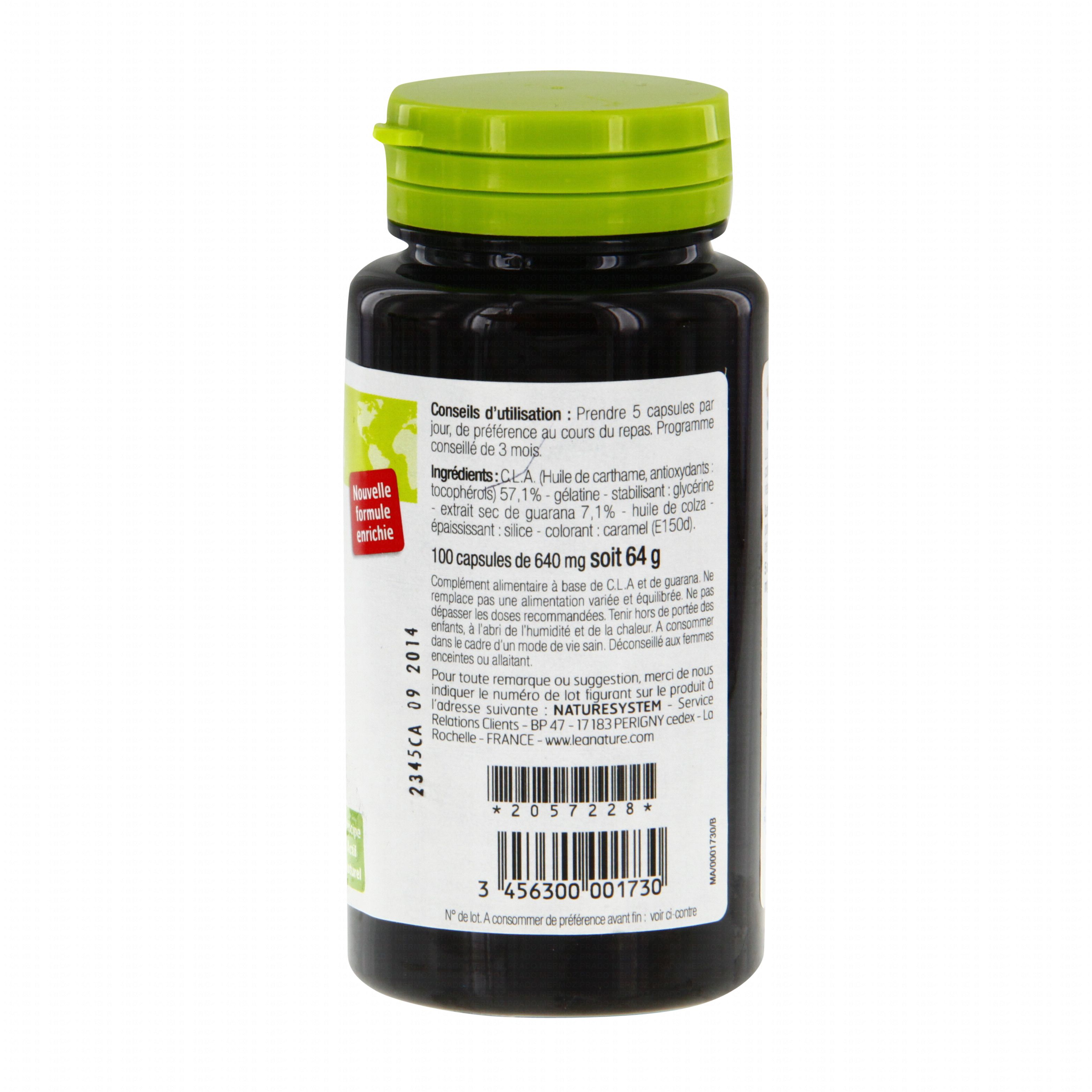 NATURESYSTEM CLA brûle graisse bio boîte 100 comprimés NATURESYSTEM CLA brûle graisse bio boîte 100 comprimés