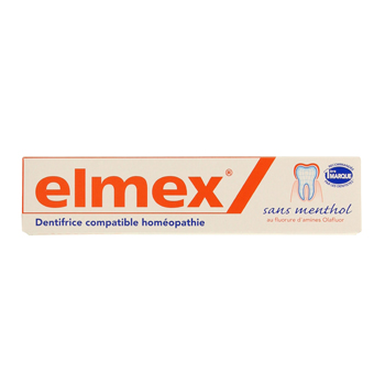 ELMEX Dentifrice compatible homéopathie sans menthol tube 75ml