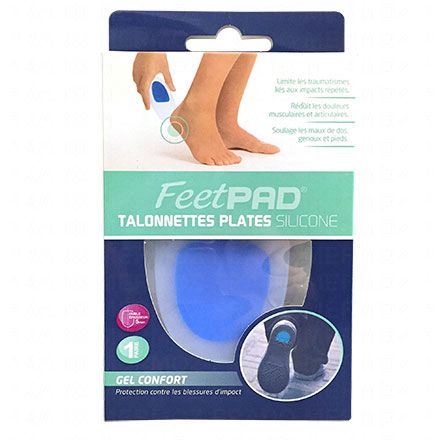 FEETPAD Talonnettes plates silicone 1 paire (taille 3 - pointure 43 - 46)