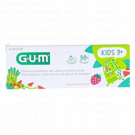 GUM Kids dentifrice fluoré goût fraise 3ans+ (tube 50ml)