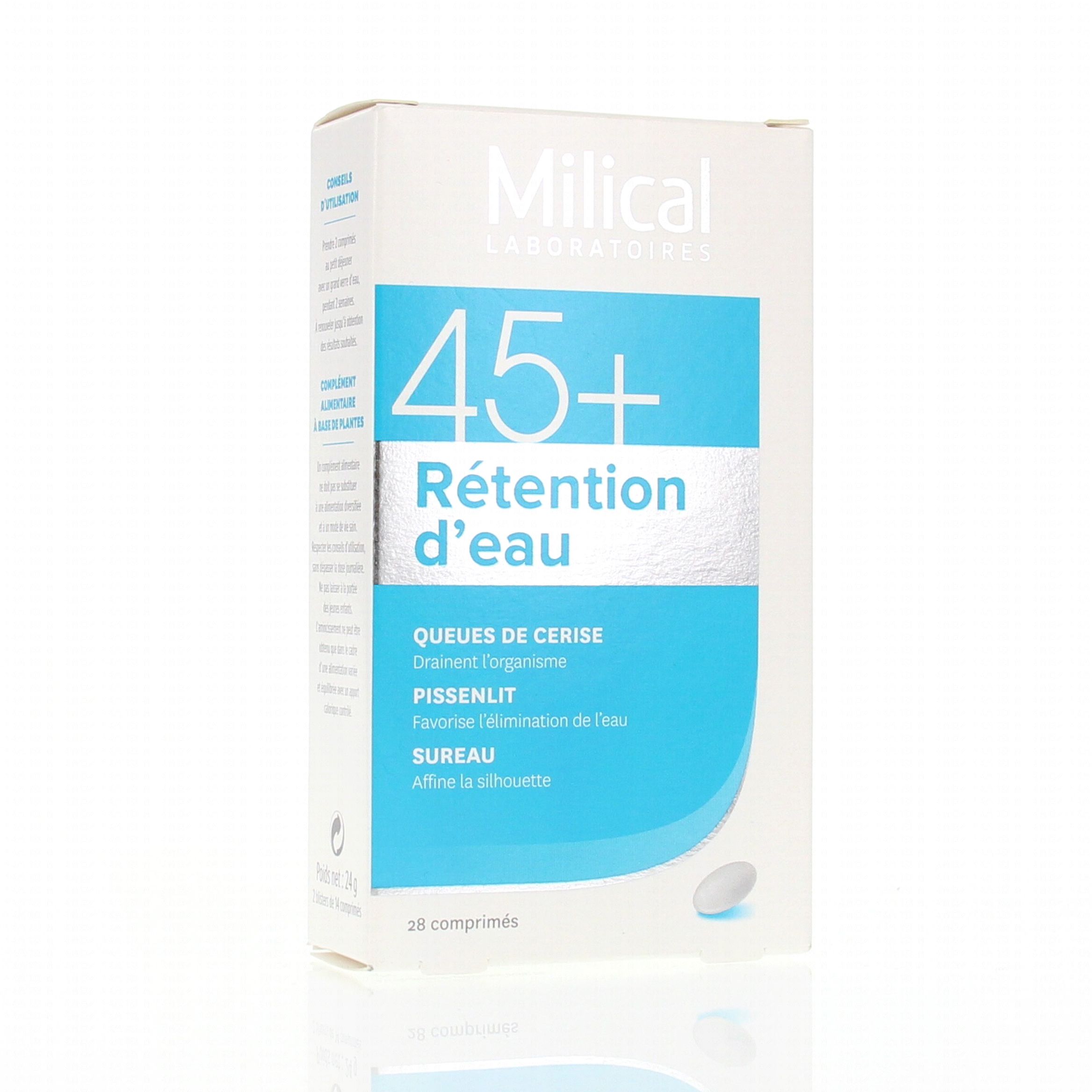 MILICAL 45+ rétention d'eau 28 comprimés - Parapharmacie MILICAL 45+ rétention d'eau 28 comprimés - Parapharmacie