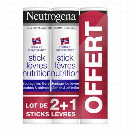 NEUTROGENA Stick lèvres nutrition (3 sticks x 4,8g)