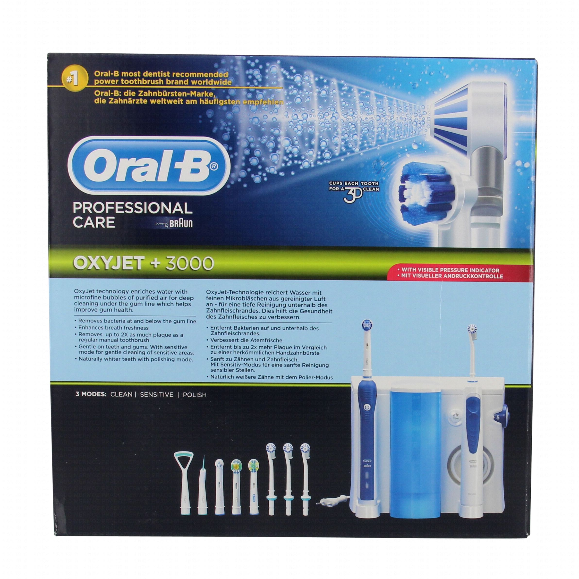 ORALB Professional care oxyjet + 3000 hydropulseur oxyjet + brosse à