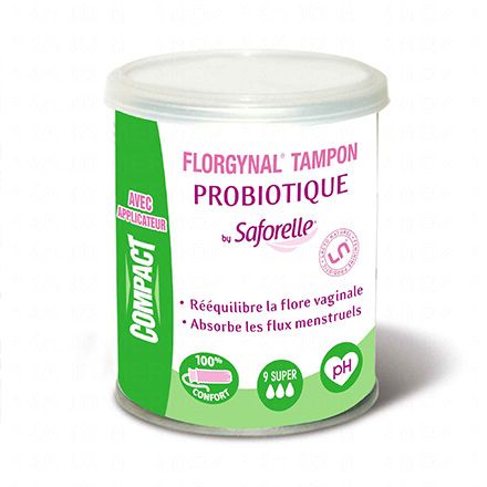 SAFORELLE Florgynal tampons probiotique super (boîte de 9 avec applicateur)