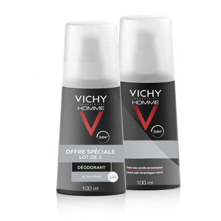 VICHY Homme déodorant vaporisateur ultra-frais (lot de 2 x 100ml)