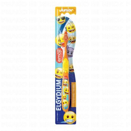 ELGYDIUM Junior - Brosse à dents souple 7/12 ans (emoji)