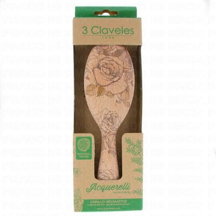 3 CLAVELES Brosse en bois Acquerelli 22cm