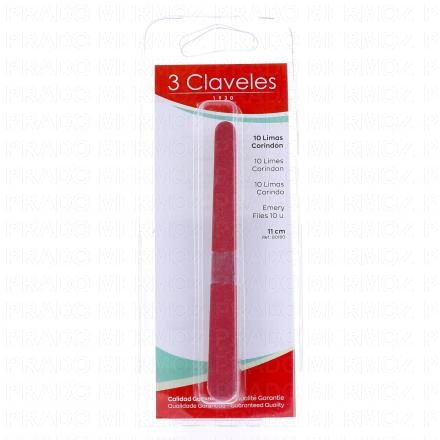 3 CLAVELES Limes corindon 11 cm boîte de 10 limes