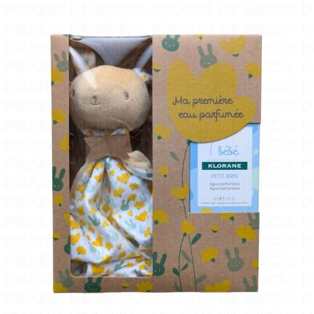 Coffret Eau de bébé parfumée et peluche lapin