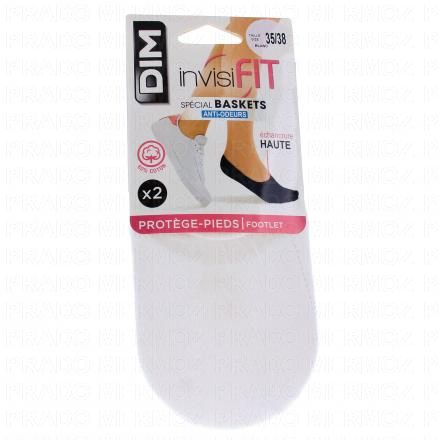 DIM Invisifit - Protège pieds spécial baskets taille 35/38 (blanc)