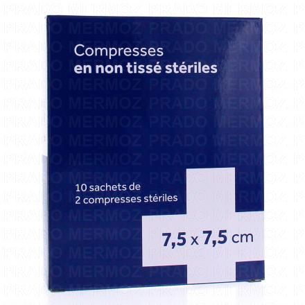 Compresse - non tissée stérile taille 7,5x7,5cm boite de 10x2