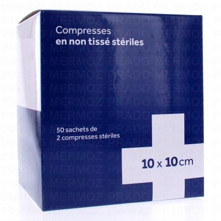 3M Compresse non tissée stérile taille 10x10cm boite de 50x2