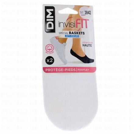 DIM Invisifit - Protège pieds spécial baskets taille 39/42 (blanc)