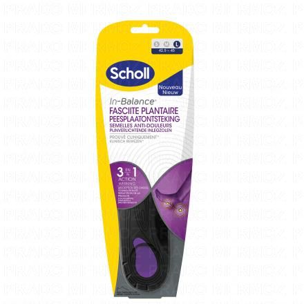 SCHOLL In-Balance - Semelles Anti-Douleurs Fasciite Plantaire taille 42.5/45