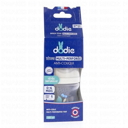 DODIE Biberon Tétine Multi-Perforée 0/6 mois 150ml bleu