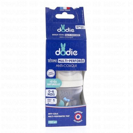 DODIE Biberon Tétine Multi-Perforée 0/6 mois 150ml (bleu)