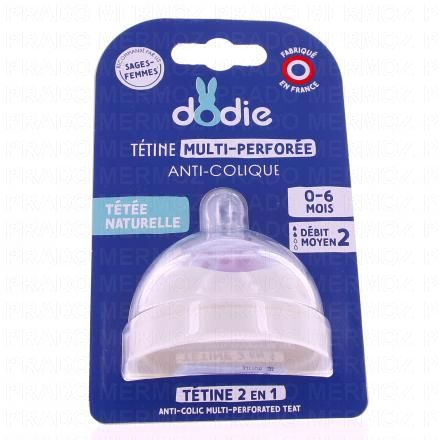 Tétine multi-perforée anti-colique 0/6 mois débit 2 2