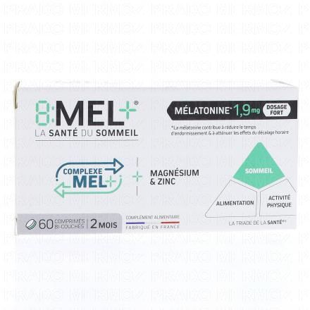 8MEL+ Mélatonine 1,9mg x60 comprimés