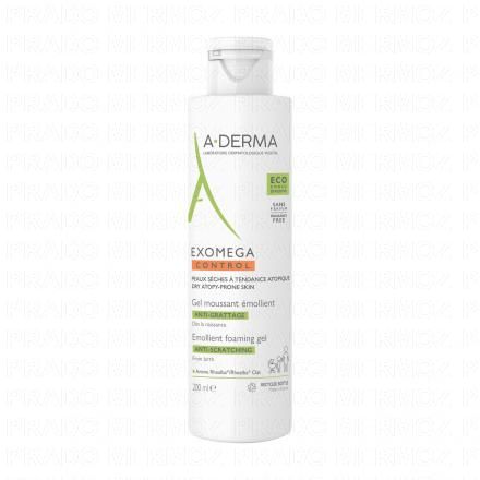 A-DERMA Exomega Control - gel moussant émollient anti-grattage (flacon 200ml)
