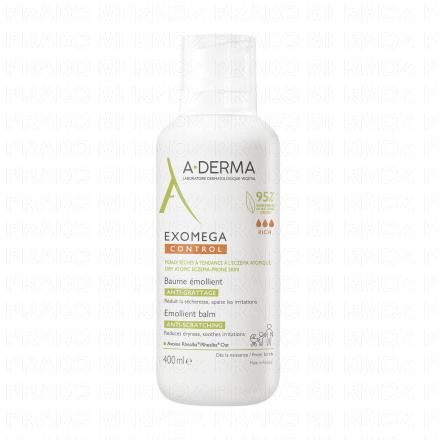 A-DERMA Exomega control baume émollient (flacon pompe 400ml)