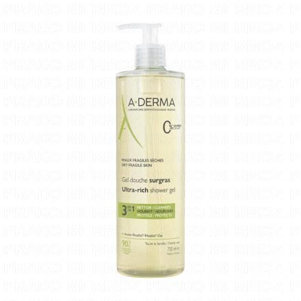 A-DERMA Les indispensables - Gel douche surgras (flacon pompe 750ml)
