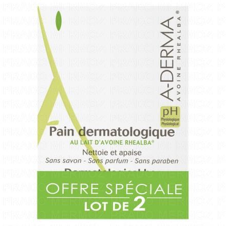 A-DERMA Les indispensables - Pain dermatologique (lot de 2 pains x 100g)