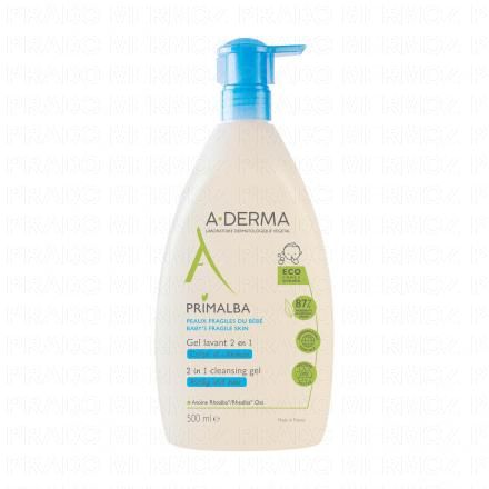 A-DERMA Primalba - B&eacute;b&eacute; gel lavant 2 en 1 (flacon pompe 500ml)