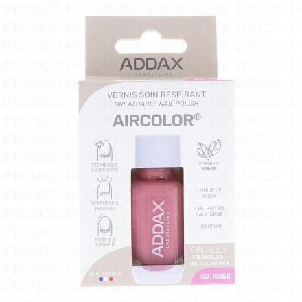 ADDAX Aircolor - Vernis soin respirant n°02 Rose 11ml