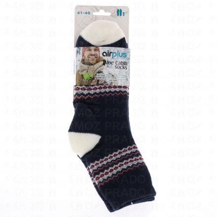 AIRPLUS Homme - Aloe Cabin Socks Chaussettes X1 Paire (bleue bande tricolore)