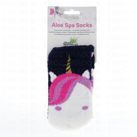 AIRPLUS Aloe Spa Socks Chaussettes X1 paire (bleu motif licorne)