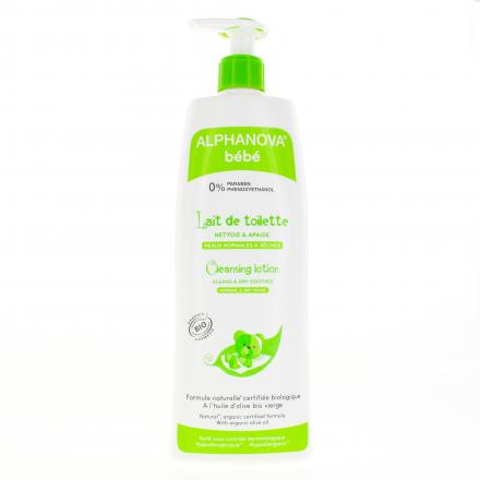 ALPHANOVA Bébé Lait de toilette flacon pompe 500 ml