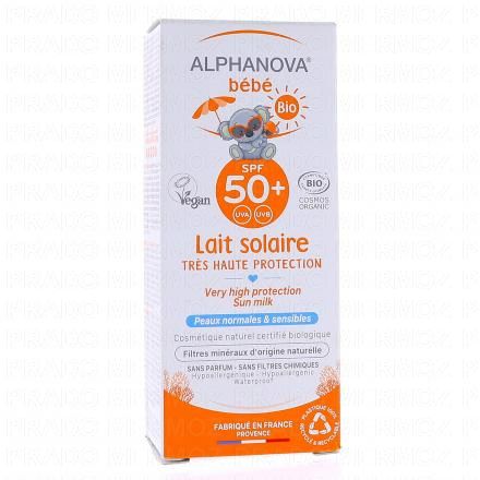 ALPHANOVA Bébé - Lait solaire bio SPF50+ tube 50g