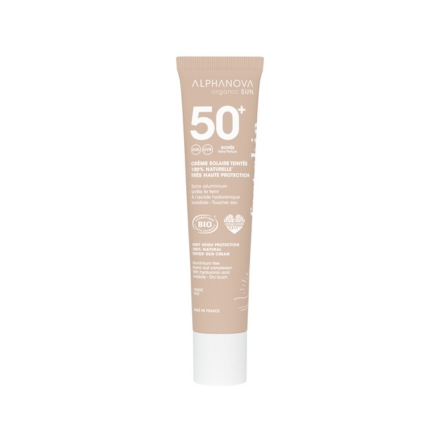 ALPHANOVA Organic Sun - Cr&egrave;me teint&eacute;e dor&eacute;e bio SPF50+ tube 40g