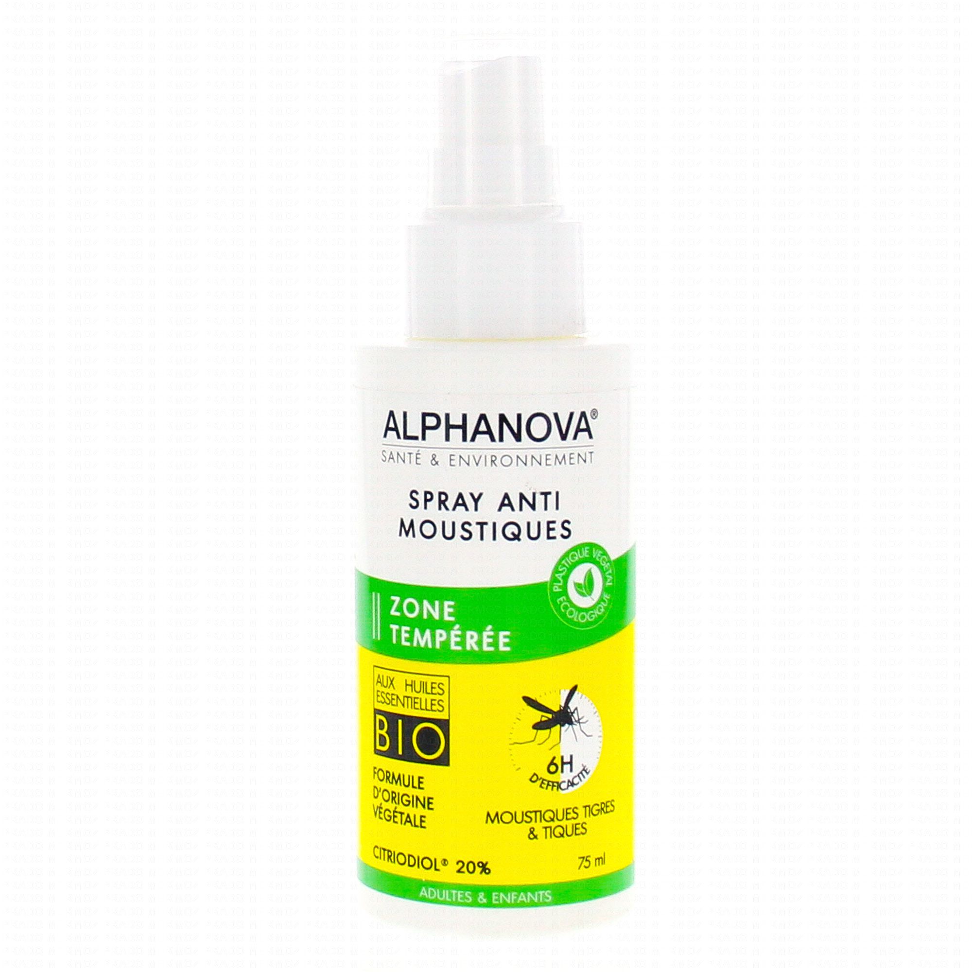 ALPHANOVA Santé - Spray anti-moustiques bio zone tempérée 75ml