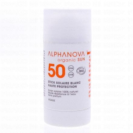 ALPHANOVA Organic sun - Stick Solaire Blanc SPF50 15g