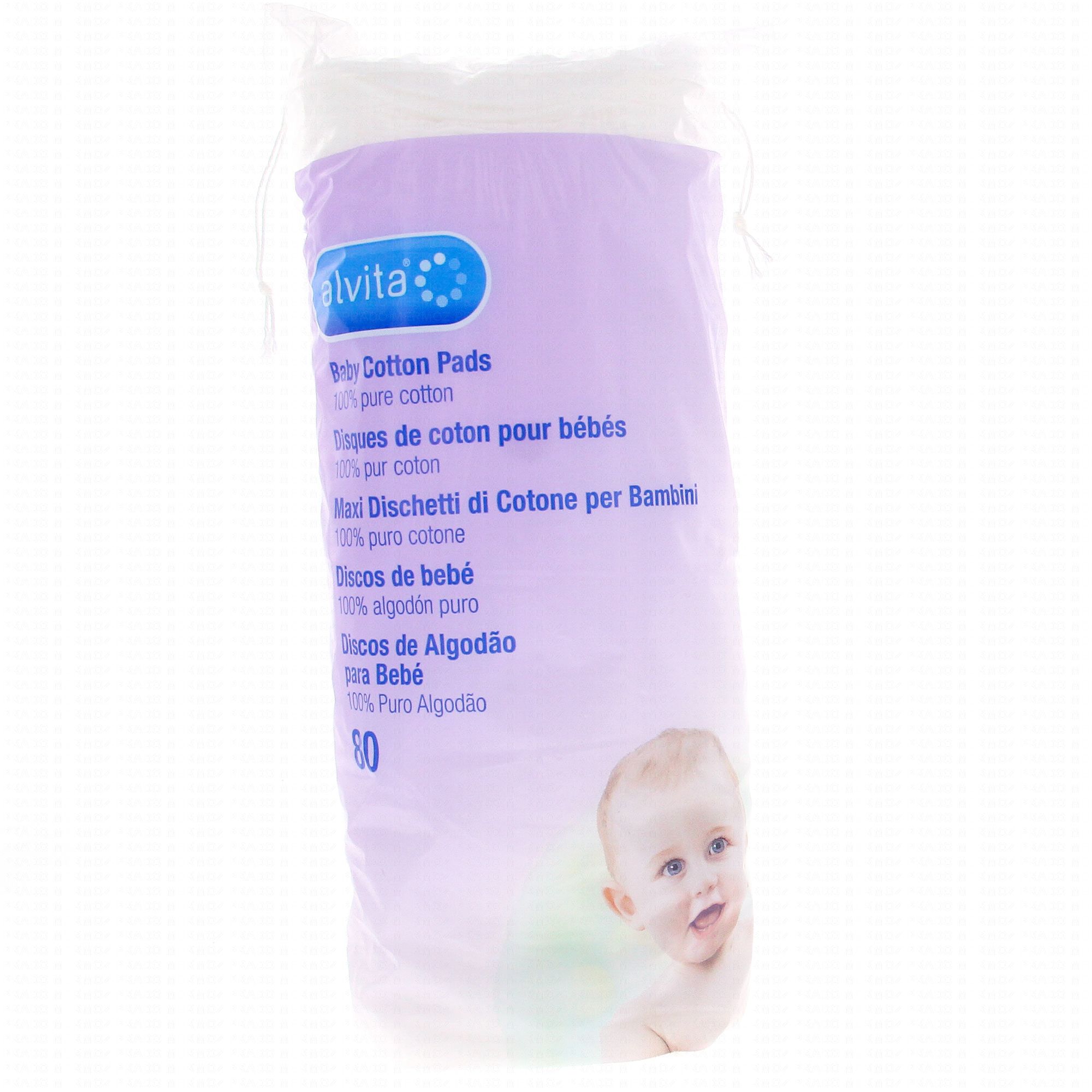 ALVITA Coton disque bébé sachet x80 - Parapharmacie Prado Mermoz