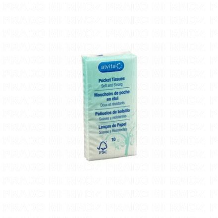 ALVITA Mouchoirs blancs en papier doux 10 mouchoirs