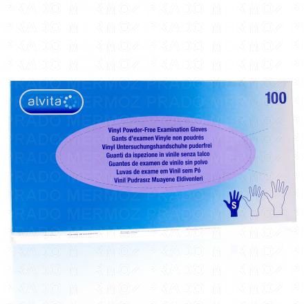 gants d'examen Vinyle non poudrés boîte de 100 taille s