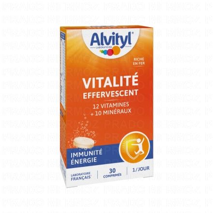 ALVITYL Vitalité - Effervescent goût Orange sans sucres x30 comprimés
