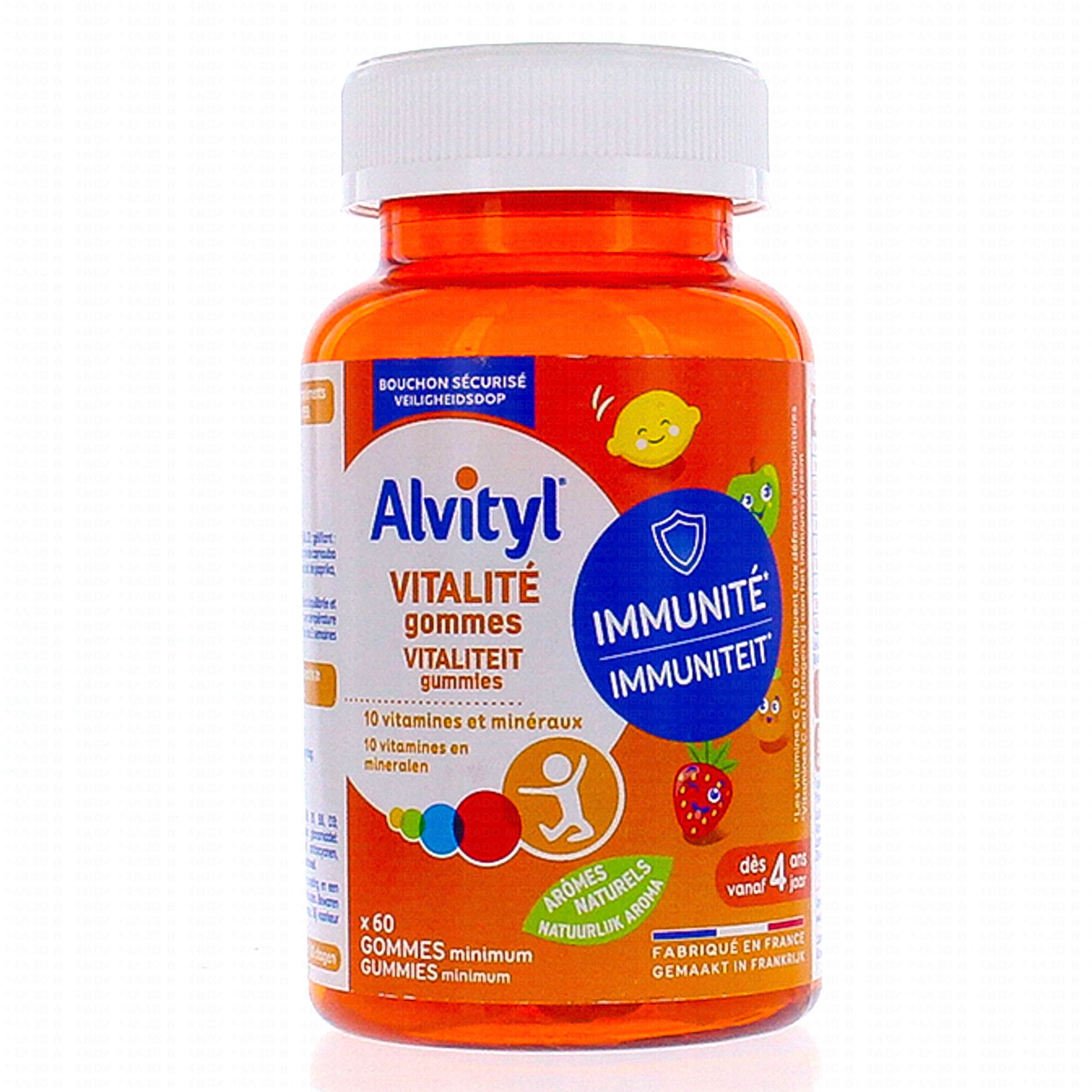 ALVITYL Vitalité - Gummies vitalité et minéraux goût citron, pomme