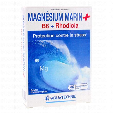 AQUATECHNIE Magnésium Marin + B6 + Rhodiola (30 gélules)