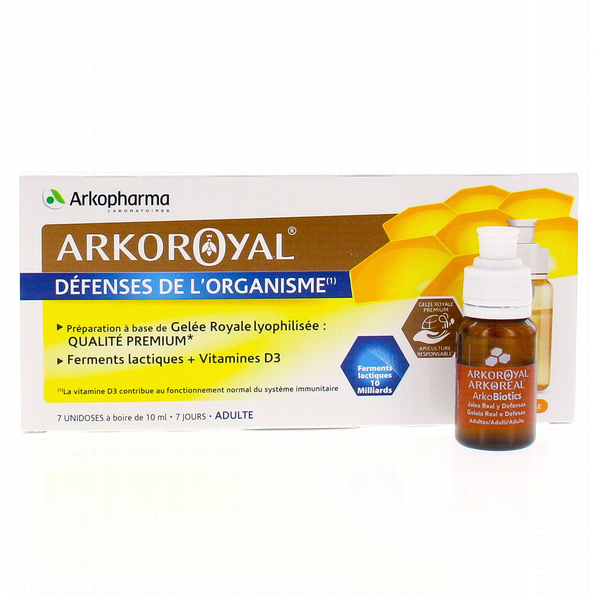 ARKOPHARMA Arkoroyal ferments lactiques + vitamine D3 boîte 7 unidoses
