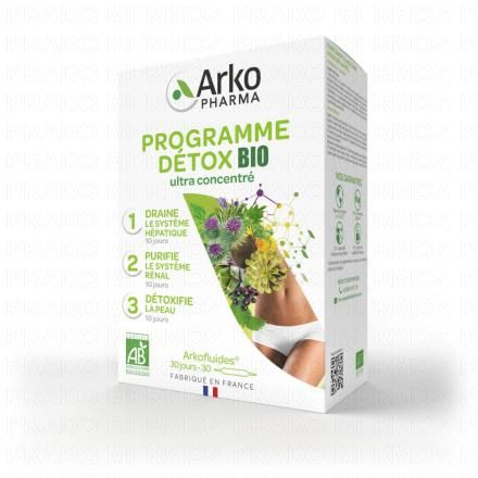 ARKOPHARMA Arkofluides - Programme détox triple action bio 30 jours