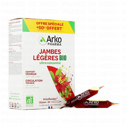 ARKOPHARMA Arkofluides jambes légères BIO boîte 20 ampoules