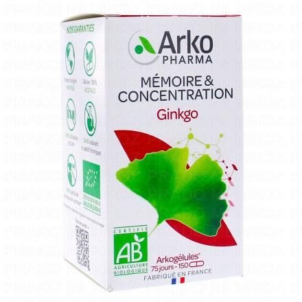 ARKOPHARMA Arkogelules - Ginkgo Bio (boîte 150 gélules)