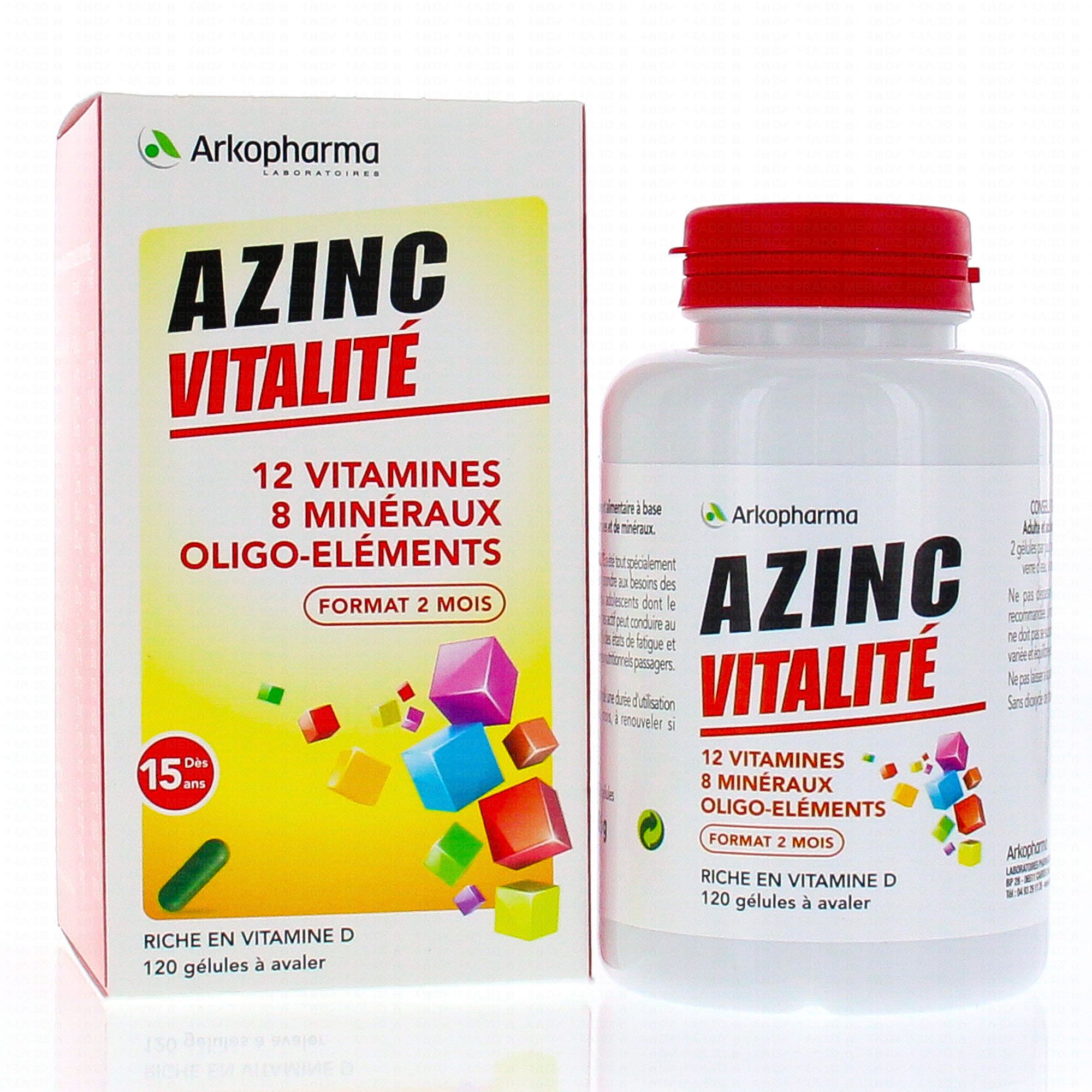 ARKOPHARMA Azinc Forme et Vitalité boîte 120 gélules Parapharmacie en