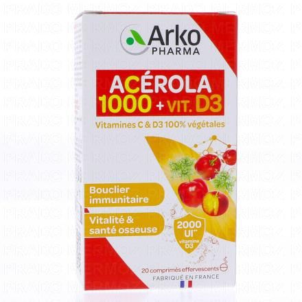 ARKOPHARMA Azinc Vitamine C+D3 20 comprimés effervescents