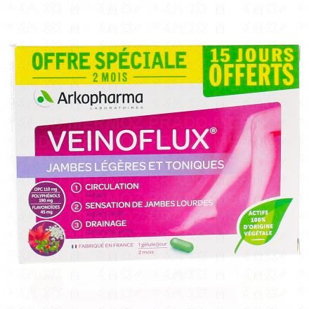 ARKOPHARMA Veinoflux jambes légères et toniques (boite de 60 gélules)