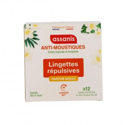 ASSANIS Anti-Moustiques Lingettes R&eacute;pulsives x12