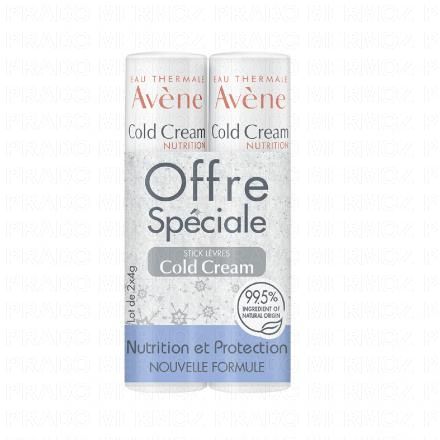 AVÈNE Cold cream stick lèvres lot de 2 sticks 4g